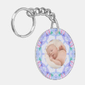 Zachte  Pastels Custom Christmas Photo Afbeelding Sleutelhanger (Voorkant Links)