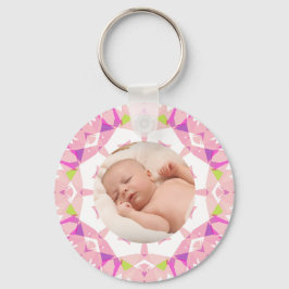 Zachte  Pastels Custom Christmas Photo Afbeelding Sleutelhanger