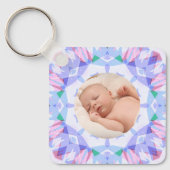 Zachte  Pastels Custom Christmas Photo Afbeelding Sleutelhanger (Voorkant)