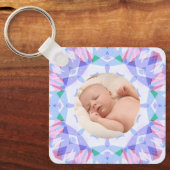 Zachte  Pastels Custom Christmas Photo Afbeelding Sleutelhanger (Voorkant)