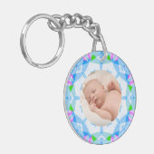 Zachte  Pastels Custom Christmas Photo Afbeelding Sleutelhanger (Voorkant Links)