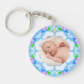 Zachte  Pastels Custom Christmas Photo Afbeelding Sleutelhanger (Voorkant)