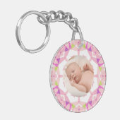 Zachte  Pastels Custom Christmas Photo Afbeelding Sleutelhanger (Voorkant Links)