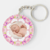 Zachte  Pastels Custom Christmas Photo Afbeelding Sleutelhanger (Achterkant)