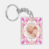 Zachte  Pastels Custom Foto Moederdag Mum Sleutelhanger (Voorkant Links)