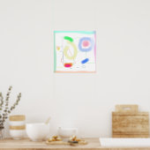 Zachte pastels en levendige tinten poster (Keuken)