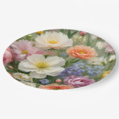 Zachte Pastels Floral Print Papieren Bordje (Gekanteld)