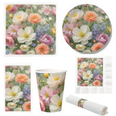 Zachte Pastels Floral Print Papieren Bordje