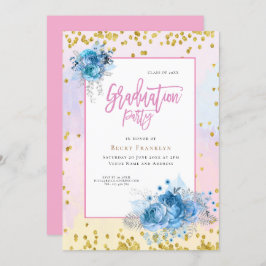 Zachte pastels/floreel/Confetti/Afstuderen Kaart