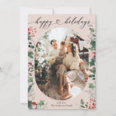 Zachte Pastels Roze Groen Eenvoudige Foto Feestdagenkaart (Voorkant)