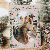 Zachte Pastels Roze Groen Eenvoudige Foto Feestdagenkaart