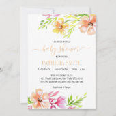 Zachte pastels waterverf floral Baby shower Kaart (Voorkant)