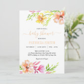 Zachte pastels waterverf floral Baby shower Kaart (Staand voorkant)