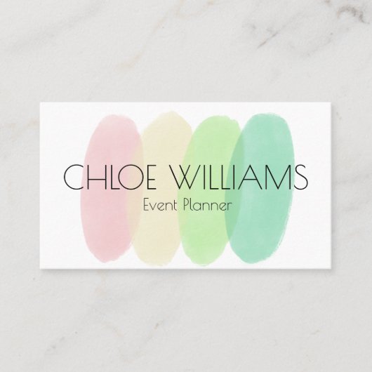 Zachte pastelschilderij Abstract penseel Waterverf Visitekaartje (Voorkant)