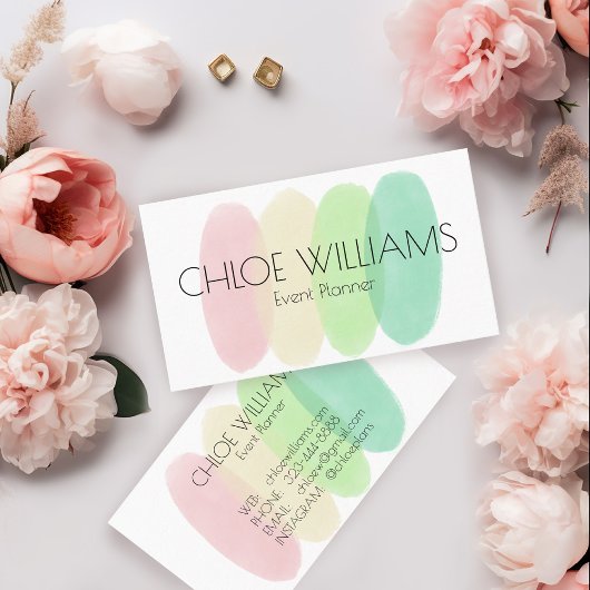 Zachte pastelschilderij Abstract penseel Waterverf Visitekaartje