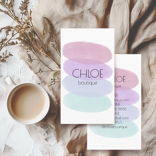 Zachte pastelschilderij Abstracte vormen Waterverf Visitekaartje