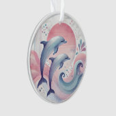 zachte pasteltinten dolfijnen ornament (voorkant)