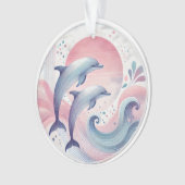 zachte pasteltinten dolfijnen ornament (voorkant)