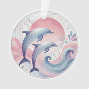 zachte pasteltinten dolfijnen ornament