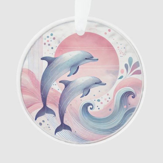zachte pasteltinten dolfijnen ornament (voorkant)