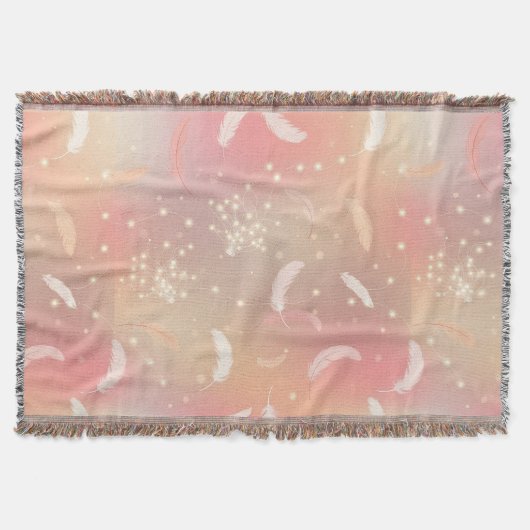 Zachte pastelveren | Romantisch Roze & Goud Gezell Deken (Voorkant)