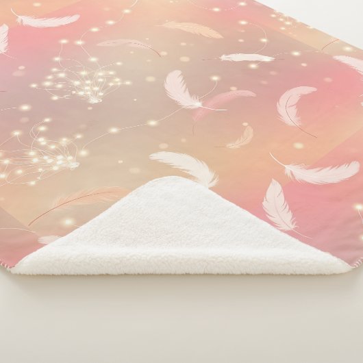 Zachte pastelveren | Romantisch Roze & Goud Gezell Sherpa Deken (3/4)