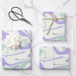 Zachte pastelwervels inpakpapier vel
