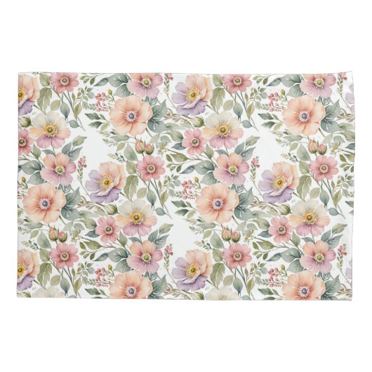 Zachte pastelwindbloemensprays kussensloop (Achterkant)