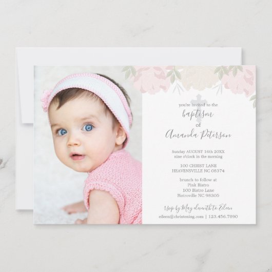 Zachte pastroze pony's Cross Girl Baptisme Kaart (Voorkant)