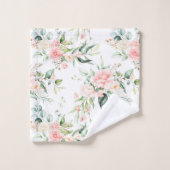 Zachte pastroze roze roze bloempatroon bad handdoek (Wasdoekje)