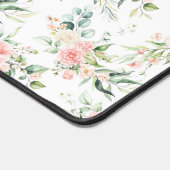 Zachte pastroze roze roze bloempatroon bureaumat (Hoek)