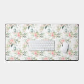 Zachte pastroze roze roze bloempatroon bureaumat (Keyboard & Muis)