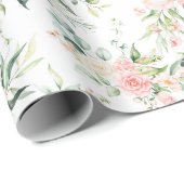 Zachte pastroze roze roze bloempatroon cadeaupapier (Rol Hoek)