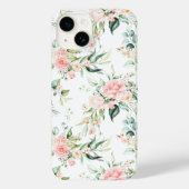 Zachte pastroze roze roze bloempatroon Case-Mate iPhone case (Achterkant)