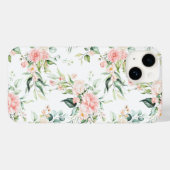 Zachte pastroze roze roze bloempatroon Case-Mate iPhone case (Achterkant (horizontaal))