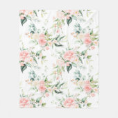 Zachte pastroze roze roze bloempatroon fleece deken (Voorkant)