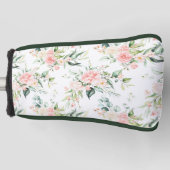 Zachte pastroze roze roze bloempatroon golfheadcover (Voorkant)