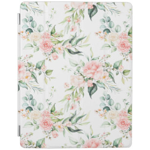Zachte pastroze roze roze bloempatroon iPad cover