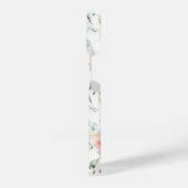 Zachte pastroze roze roze bloempatroon iPhone hoesje (Linkerkant)