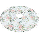 Zachte pastroze roze roze bloempatroon kerstboom rok (Gekanteld)