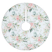 Zachte pastroze roze roze bloempatroon kerstboom rok (Voorkant)