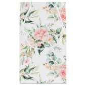 Zachte pastroze roze roze bloempatroon klein cadeauzakje (Achterkant)