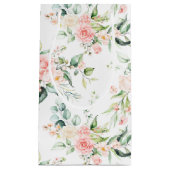 Zachte pastroze roze roze bloempatroon klein cadeauzakje (Voorkant)