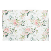 Zachte pastroze roze roze bloempatroon kussensloop (Voorkant)