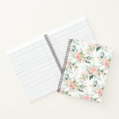Zachte pastroze roze roze bloempatroon notitieboek (Binnen)