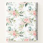 Zachte pastroze roze roze bloempatroon notitieboek (Achterkant)