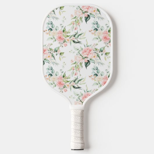 Zachte pastroze roze roze bloempatroon pickleball paddle (Voorkant)