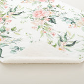 Zachte pastroze roze roze bloempatroon sherpa deken (3/4)