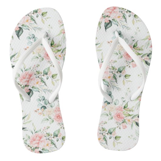 Zachte pastroze roze roze bloempatroon teenslippers (Voetbed)