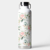 Zachte pastroze roze roze bloempatroon waterfles (Voorkant)
